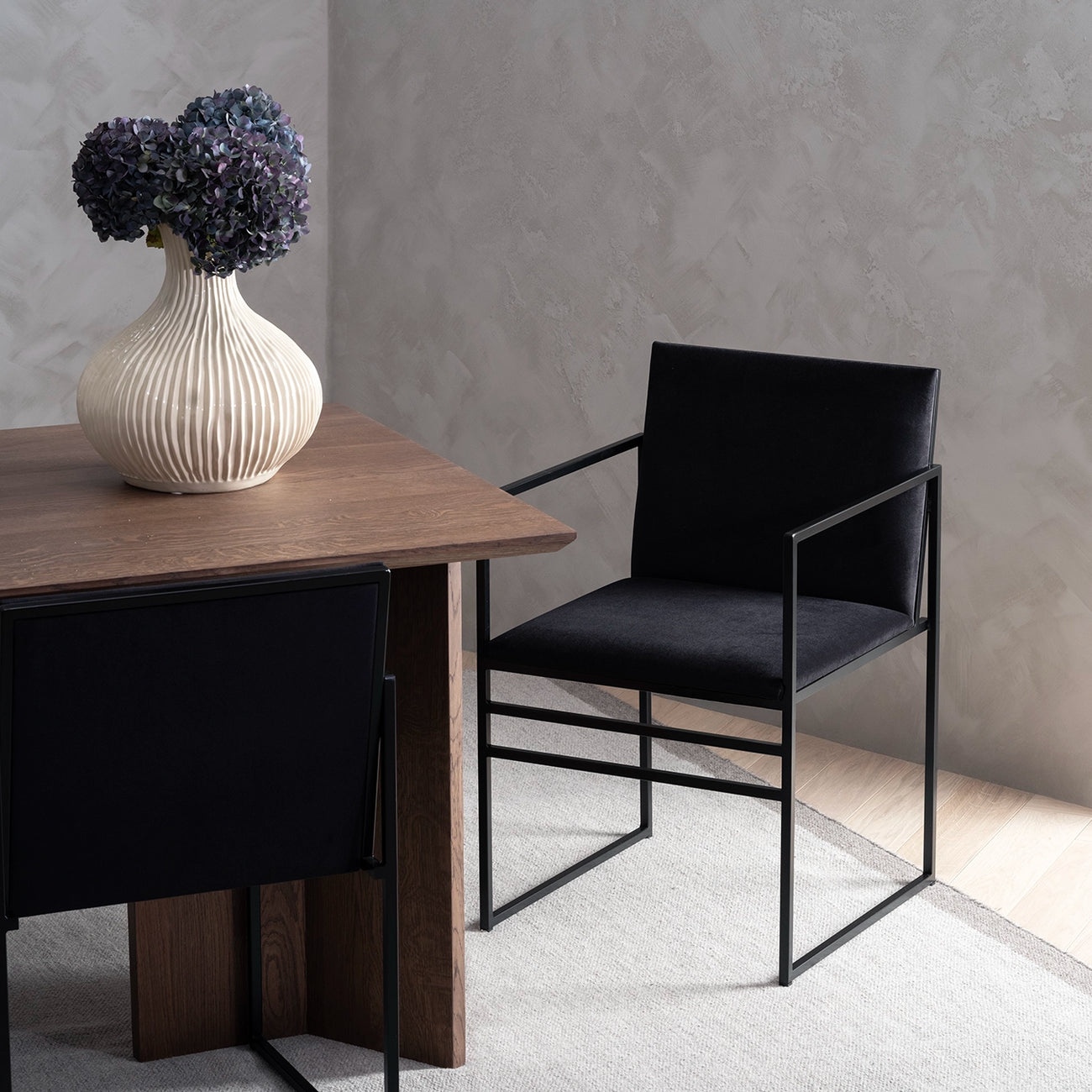 sella ess stuhl schwarz jade schwarz velvet