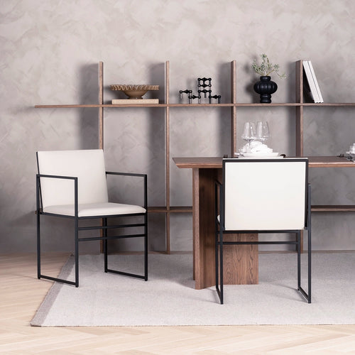 Sella Dining chair - Black - Ivory leather