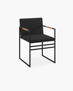 Chaise de salle à manger Sella - Noir - Cuir Jade black - Coffee bean