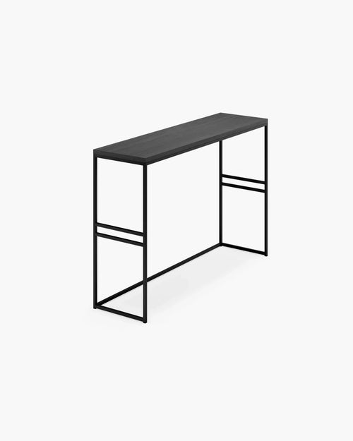 Stylish black sideboard with solid wood top, perfect for elegant and functional everyday living.