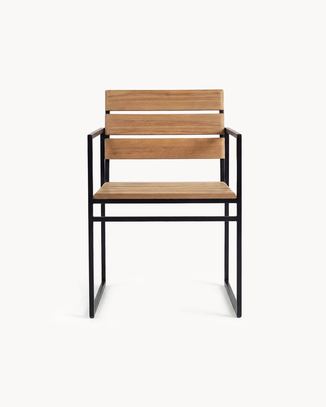 Outdoor chair Signe - Black Frame - Teak Wood