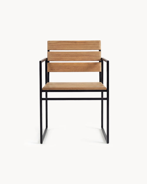 Signe Chaise d’extérieur en bois – Noir – Teck