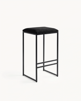 Tabouret de bar Svea – Noir – Bouclé noir