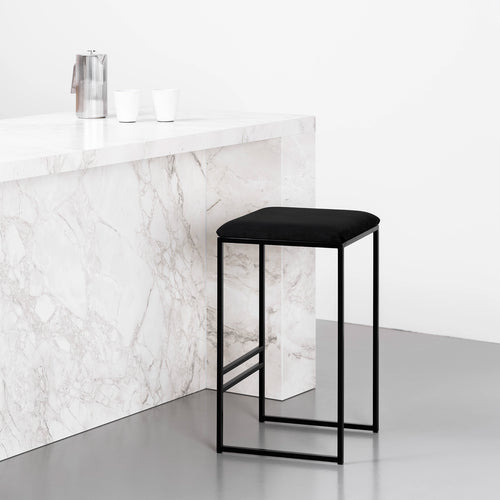 Svea Bar stool - Black - Jade black velvet