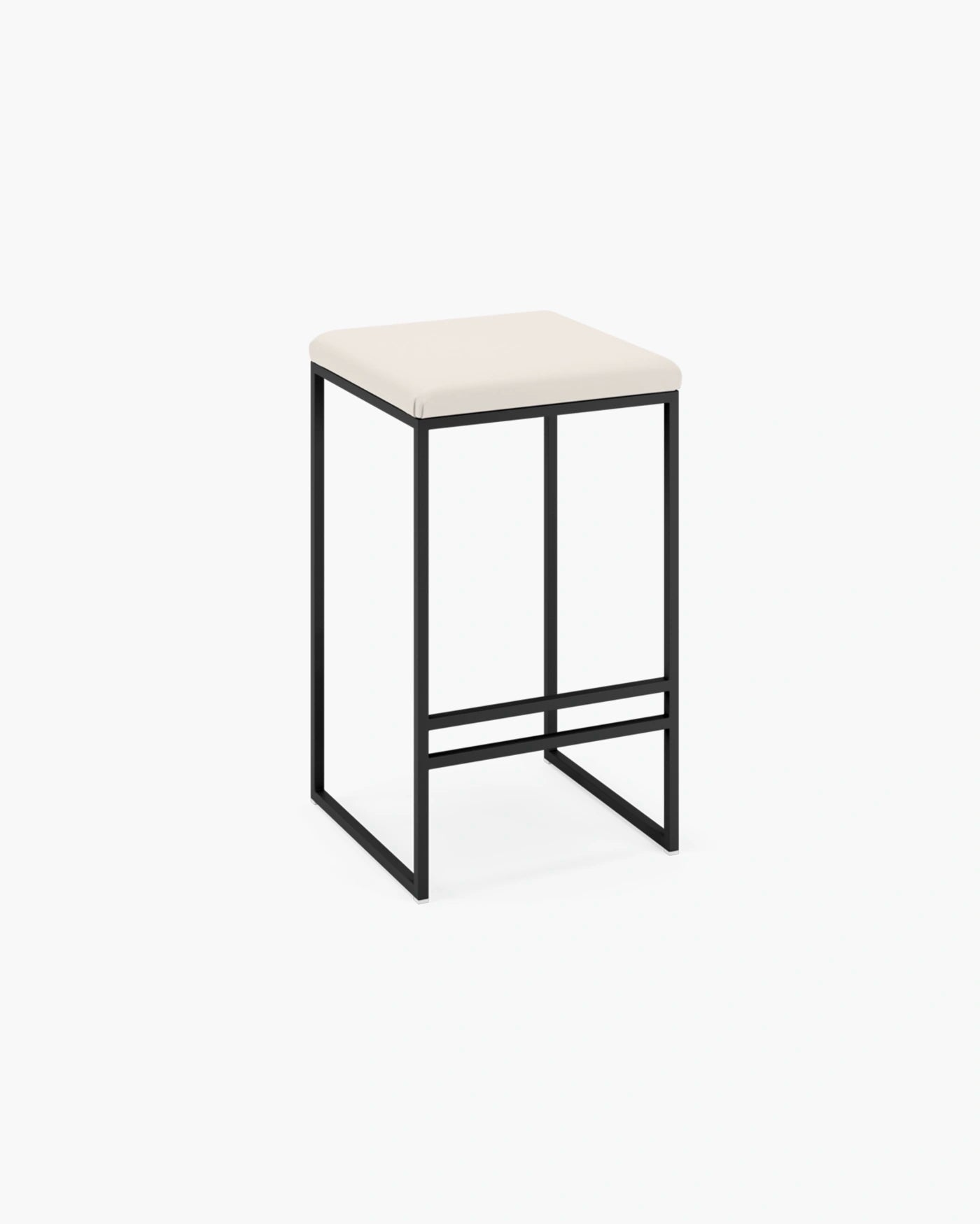 Svea Bar stool - Black - Sand leather