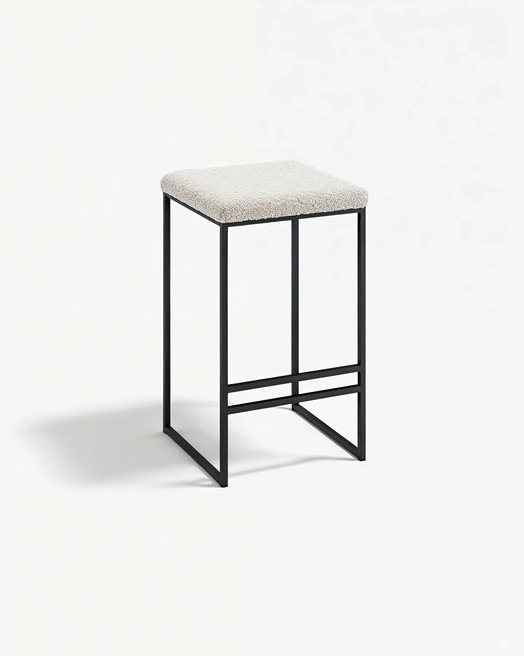 Svea Bar stool - Black - Ivory bouclé