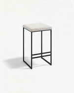 Svea Bar stool - Black - Ivory bouclé