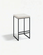 Bar Stool Svea in black frame with ivory bouclé seat - stylish and modern Bar Stool for any decor.