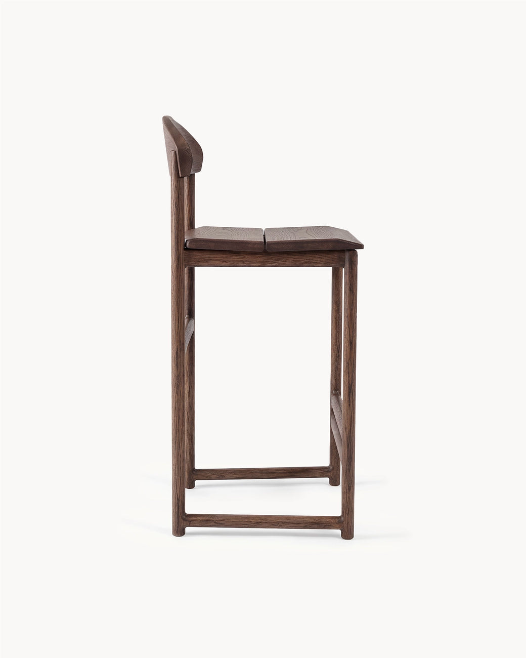 Oak Bar Stool Ted – Dark Oak – Wood Seat
