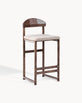 Ted Bar stool - Dark oak - Greige bouclé