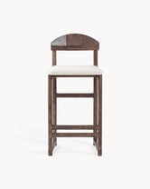 Oak Bar Stool Ted – Dark Oak – Ivory Bouclé with soft seat, perfect for kitchens and bar areas.