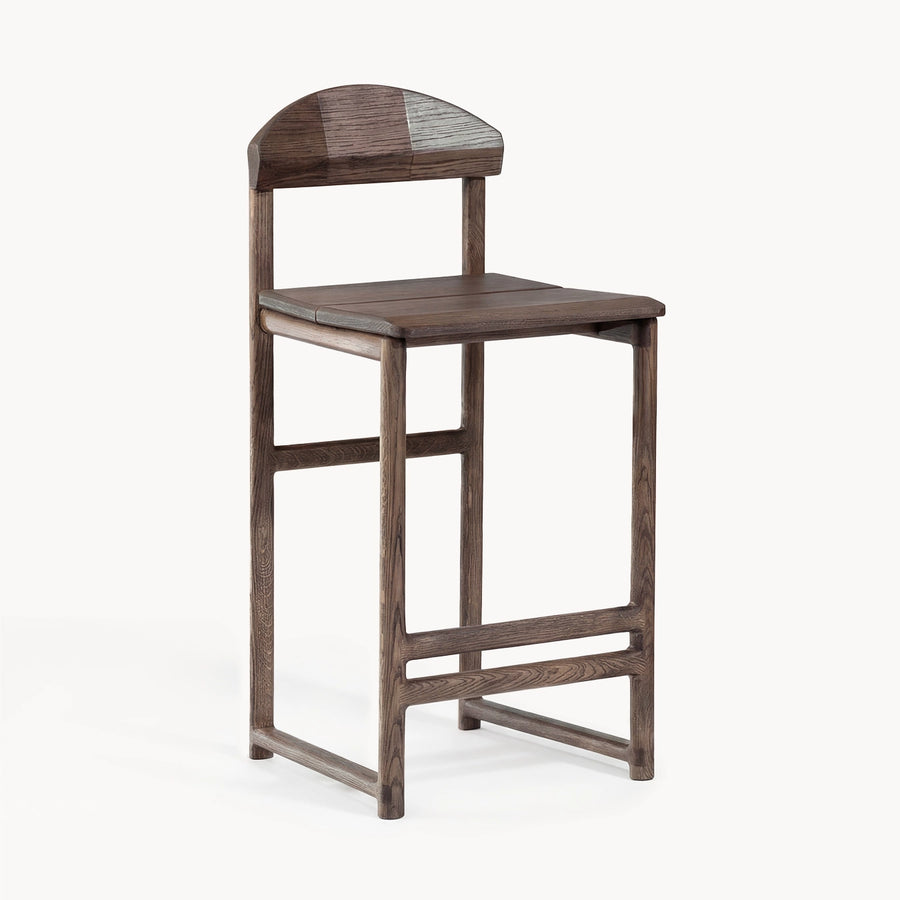 Oak Counter & Bar Stool Ted – Dark Oak – Wood Seat