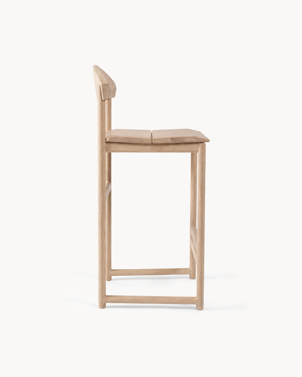 Oak Bar Stool Ted – Oak – Wood Seat