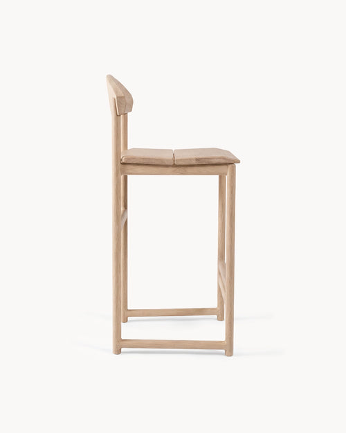 Oak Bar Stool Ted – Oak – Wood Seat