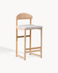 Ted Bar stool - Oak - Greige bouclé