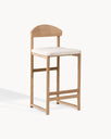 Ted Bar stool - Oak - Ivory bouclé