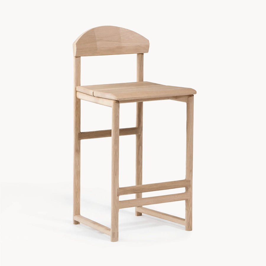 Oak Counter & Bar Stool Ted – Oak – Wood Seat