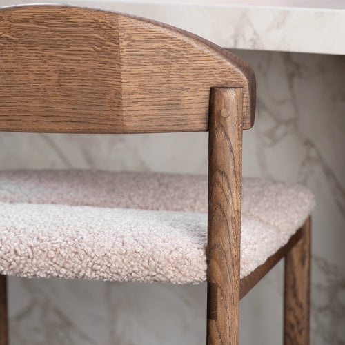Ted Bar stool - Dark oak - Greige bouclé