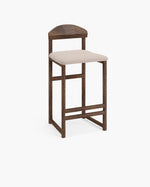 Ted Bar stool - Dark oak - Greige bouclé