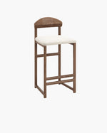 Ted Bar stool - Dark oak - Ivory bouclé