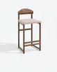 Ted Bar stool - Dark oak - Greige bouclé