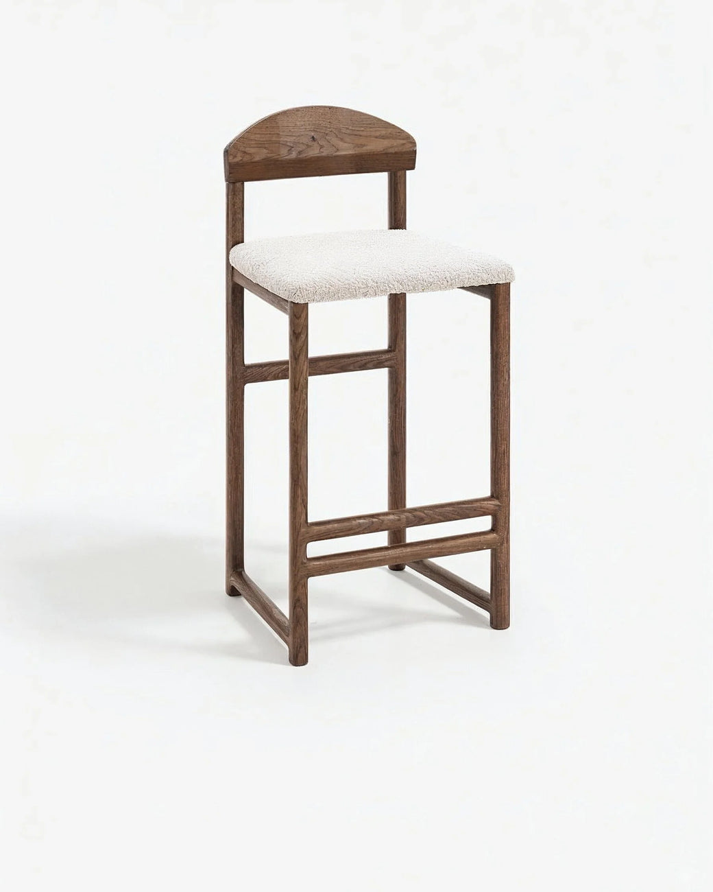 Ted Bar stool - Dark oak - Ivory bouclé