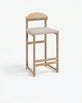 Ted Bar stool - Oak - Greige bouclé