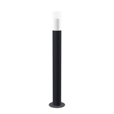 Floor Candle Holder Thomas Large, black powder-coated steel frame with clear glass cylinder