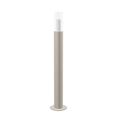 Floor Candle Holder Thomas Large, taupe powder-coated steel frame with clear glass cylinder