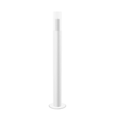 Floor Candle Holder Thomas Large, white powder-coated steel frame with clear glass cylinder