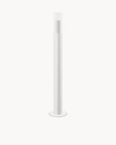 Floor Candle Holder Thomas Large, white powder-coated steel frame with clear glass cylinder
