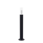 Floor Candle Holder Thomas Medium, black powder-coated steel frame with clear glass cylinder