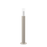 Floor Candle Holder Thomas Medium, taupe powder-coated steel frame with clear glass cylinder