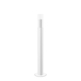 Floor Candle Holder Thomas Medium, white powder-coated steel frame with clear glass cylinder