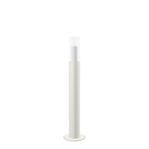 Floor Candle Holder Thomas Small, beige powder-coated steel frame with clear glass cylinder