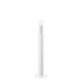 Floor Candle Holder Thomas Small, white powder-coated steel frame with clear glass cylinder