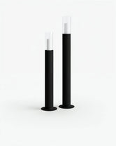 Candleholder Thomas Floor – minimalist black candleholders with glass cylinders for elegant ambiance.