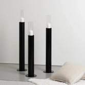 Candleholder Thomas – Set of 3 black floor candleholders for stylish home decor.