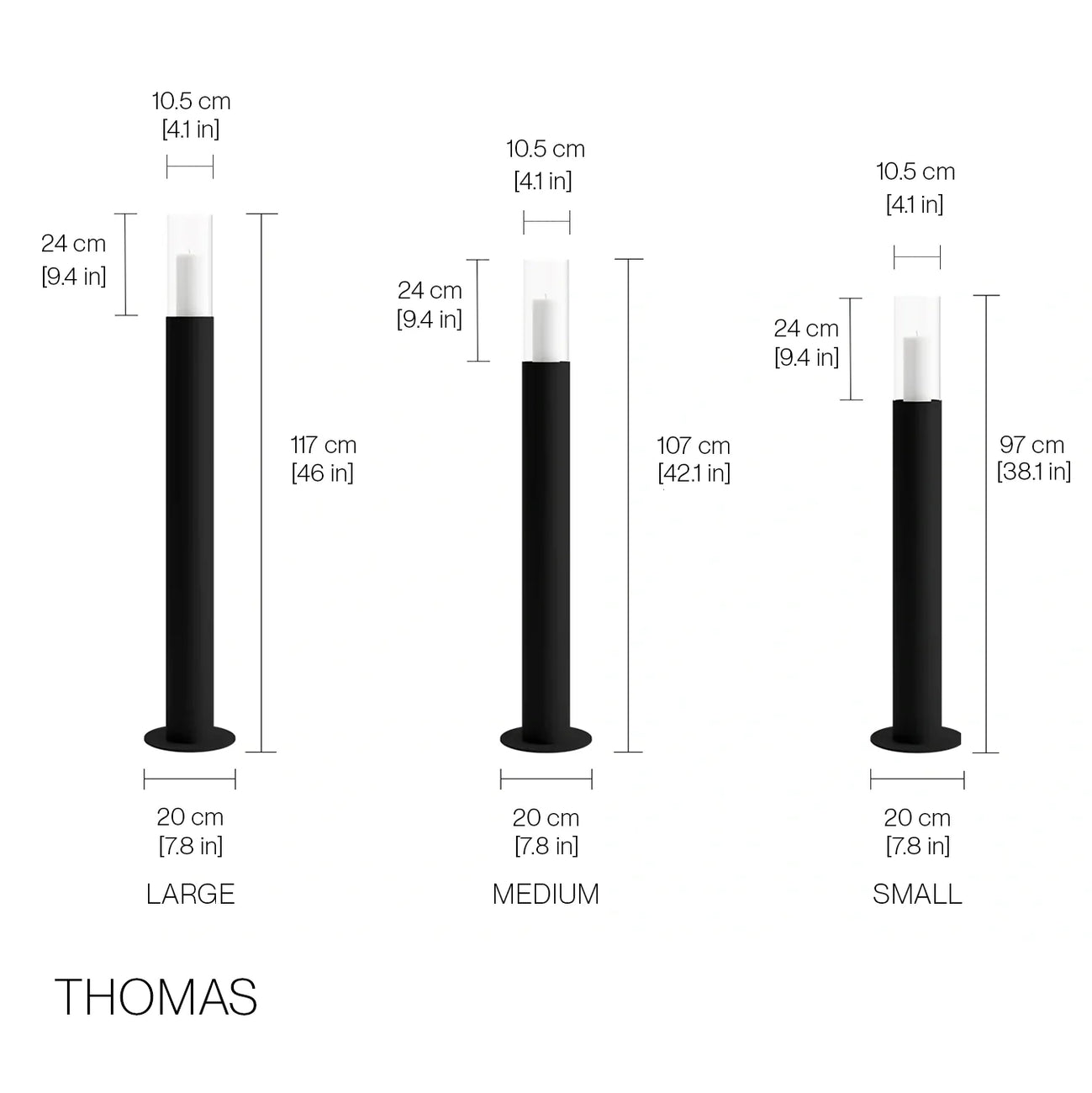 Thomas Golvljusstake - Set - Beige