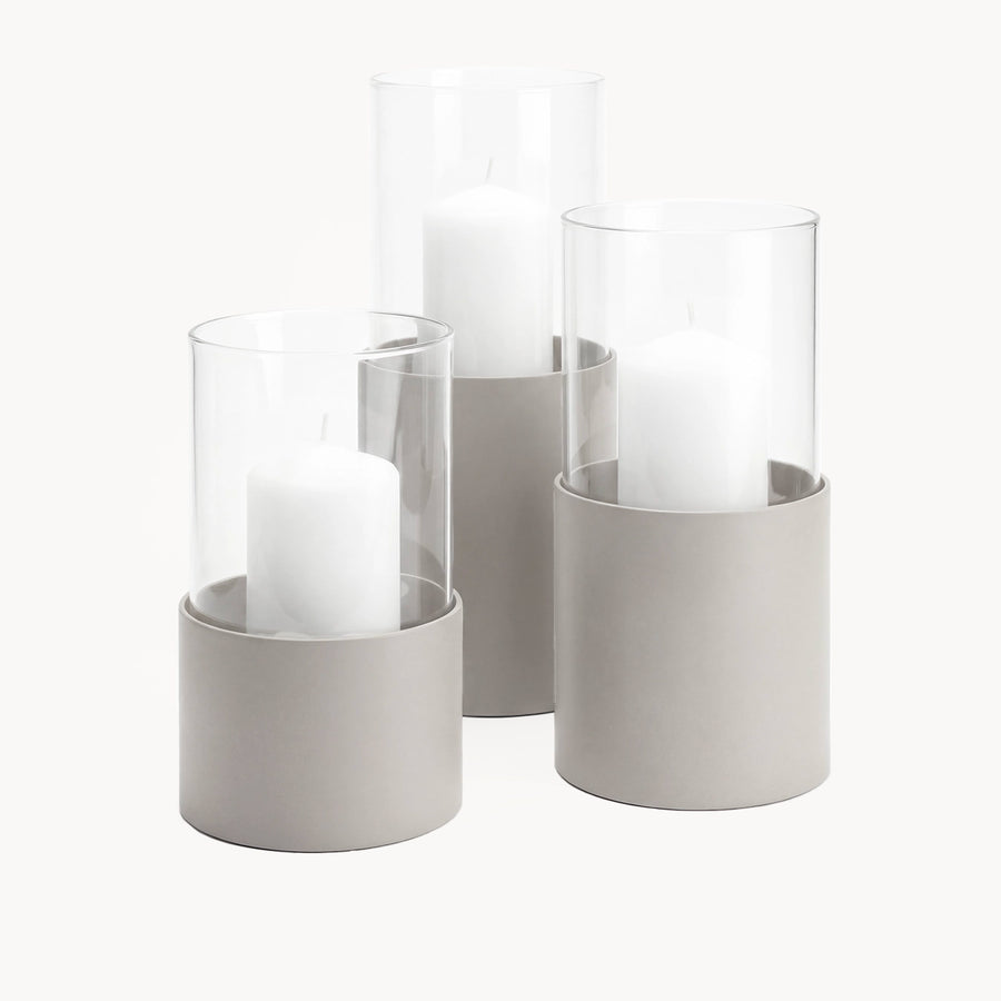 Windlicht Tom – 3er-Set – Beige
