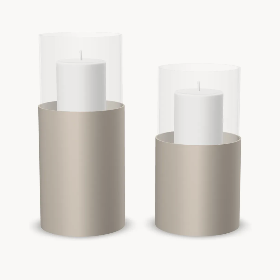 Hurricane Candle Holder Tom – Set of 2 – Taupe Frame