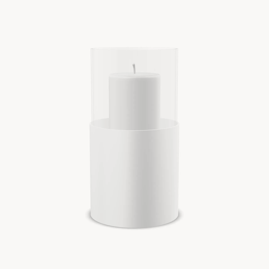 Hurricane Candle Holder Tom – Medium – White Frame
