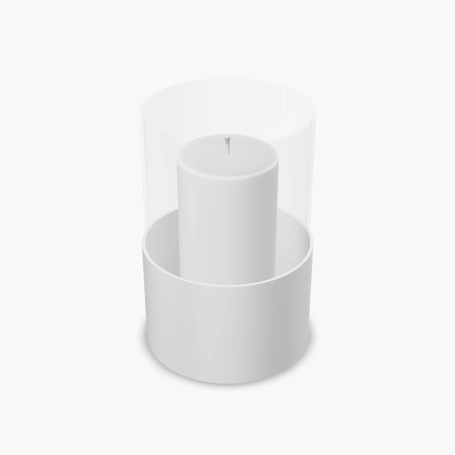 Hurricane Candle Holder Tom – Small – White Frame