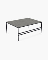 Outdoor Lounge Table Anton Large, black powder-coated stainless steel frame with Dekton Grafite top