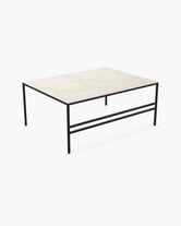 Outdoor Lounge Table Anton Large, black powder-coated stainless steel frame with Dekton Grigio top