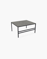 Outdoor Lounge Table Anton Medium, black powder-coated stainless steel frame with Dekton Grafite top