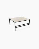 Outdoor Lounge Table Anton Medium, black powder-coated stainless steel frame with Dekton Grigio top