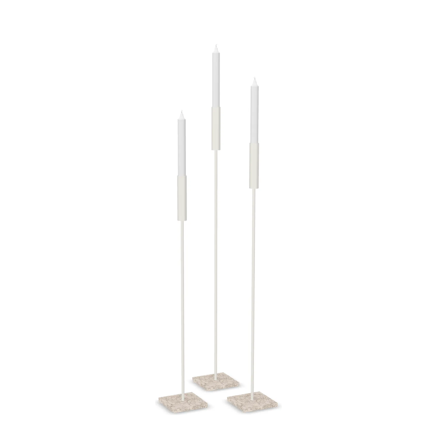 Floor Candle Holder Vera – Set of 3 – Beige Frame – Moorland Fog