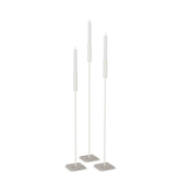 Floor Candle Holder Vera Set of 3, beige powder-coated steel frame on Turbin grey Caesarstone base