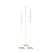 Floor Candle Holder Vera Set of 3, white powder-coated steel frame on Moorland fog Caesarstone base